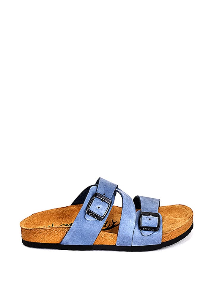 Moosefield Skórzane klapki w kolorze niebieskim rozmiar: 39