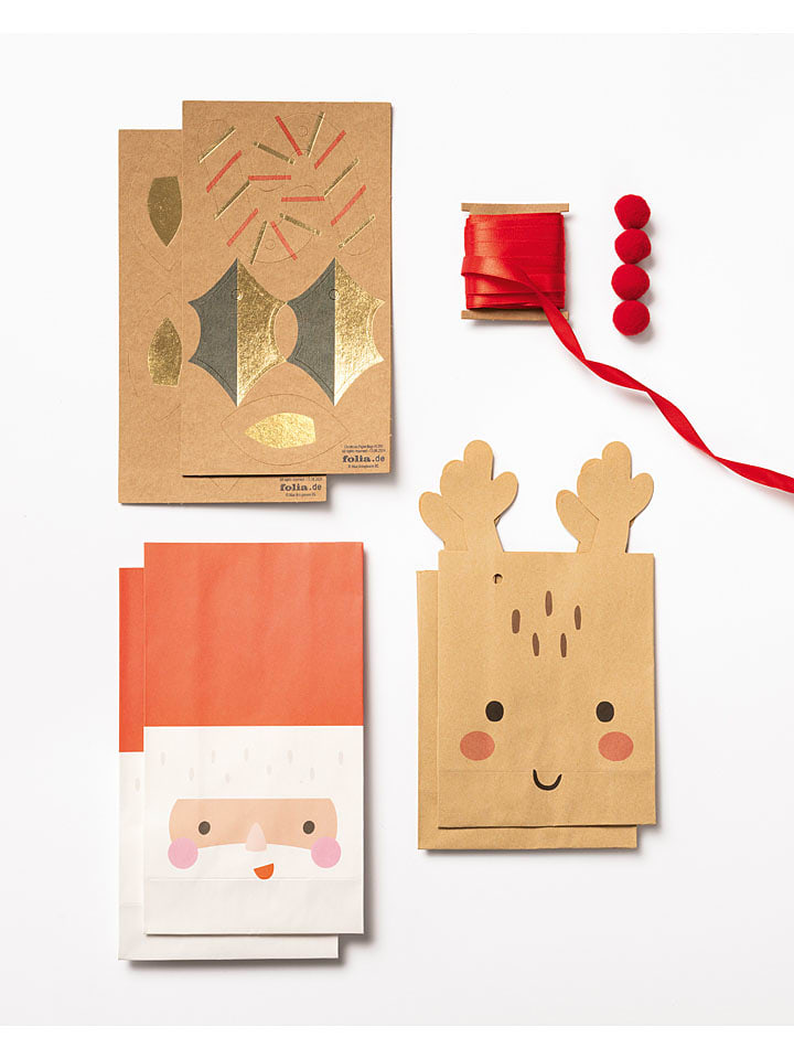 folia PAPER Zestaw w kolorze beżowo-czerwonym do tworzenia torebek papierowych rozmiar: onesize