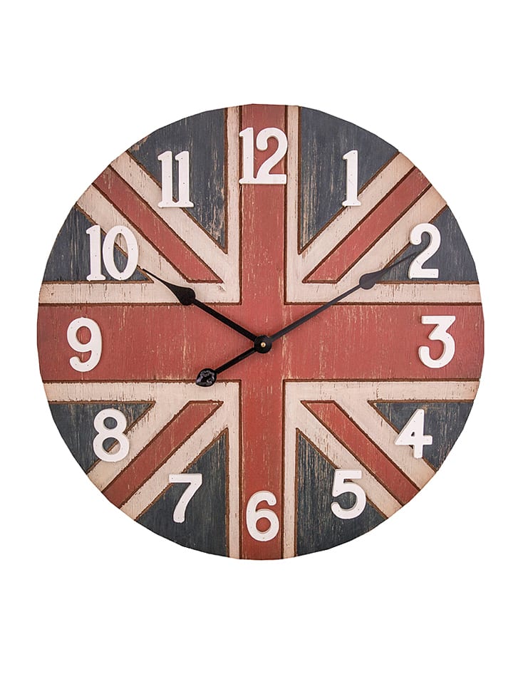 Anticline Zegar ścienny w kolorze czerwono-niebieskim - Ø 60 cm rozmiar: onesize