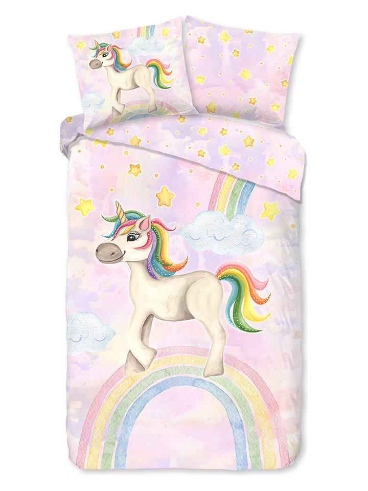 Good Morning Komplet pościeli "Unisweet" w kolorze jasnoróżowym ze wzorem rozmiar: 140x220 cm