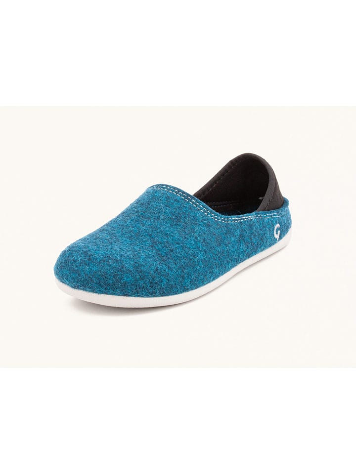 kitz-pichler Filcowe kapcie w kolorze niebieskim rozmiar: 28