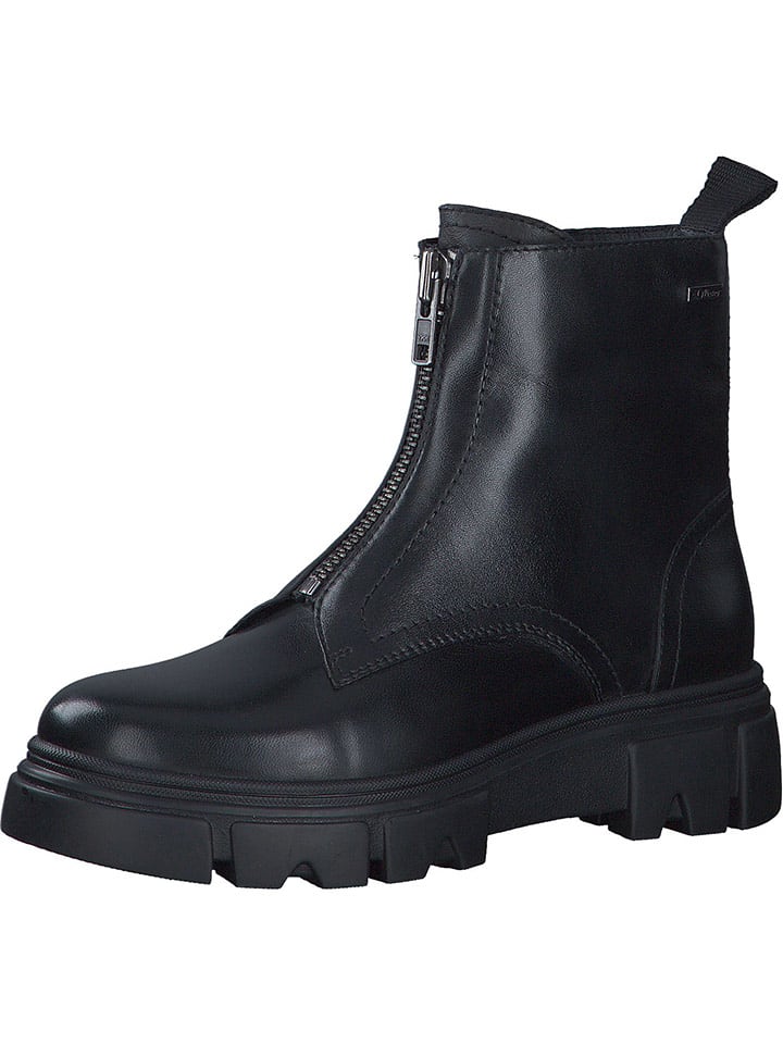 s.Oliver Skórzane botki w kolorze czarnym rozmiar: 40