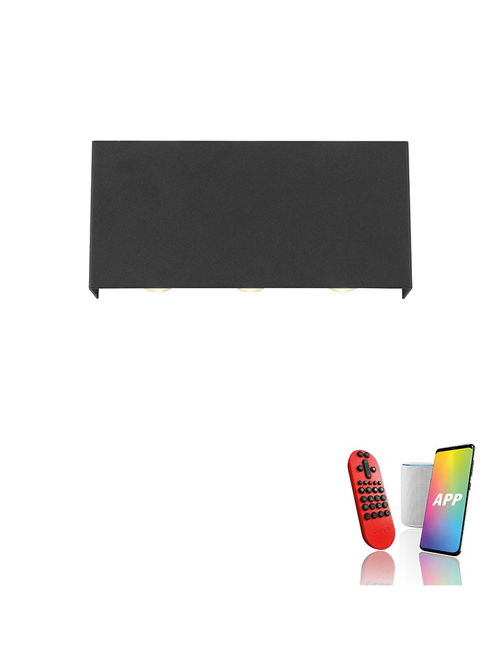 Just Light Lampa ścienna LED "Lola Carla" w kolorze czarnym - 17 x 8 x 4 cm rozmiar: onesize