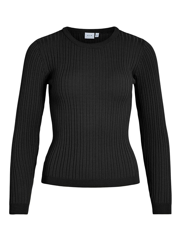 Vila Koszulka "Mullie" w kolorze czarnym rozmiar: S