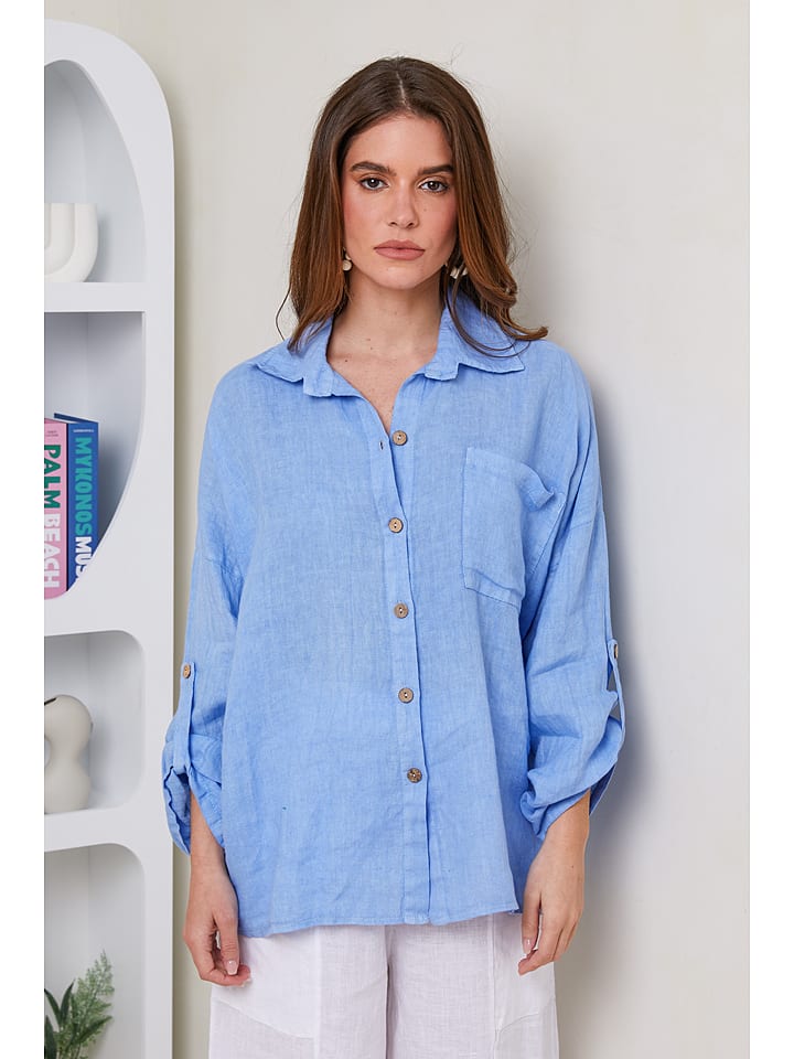 Rodier Lin Lniana koszula w kolorze błękitnym rozmiar: XL/XXL