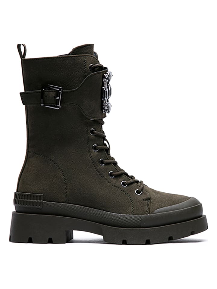 Foreverfolie Botki w kolorze khaki rozmiar: 40