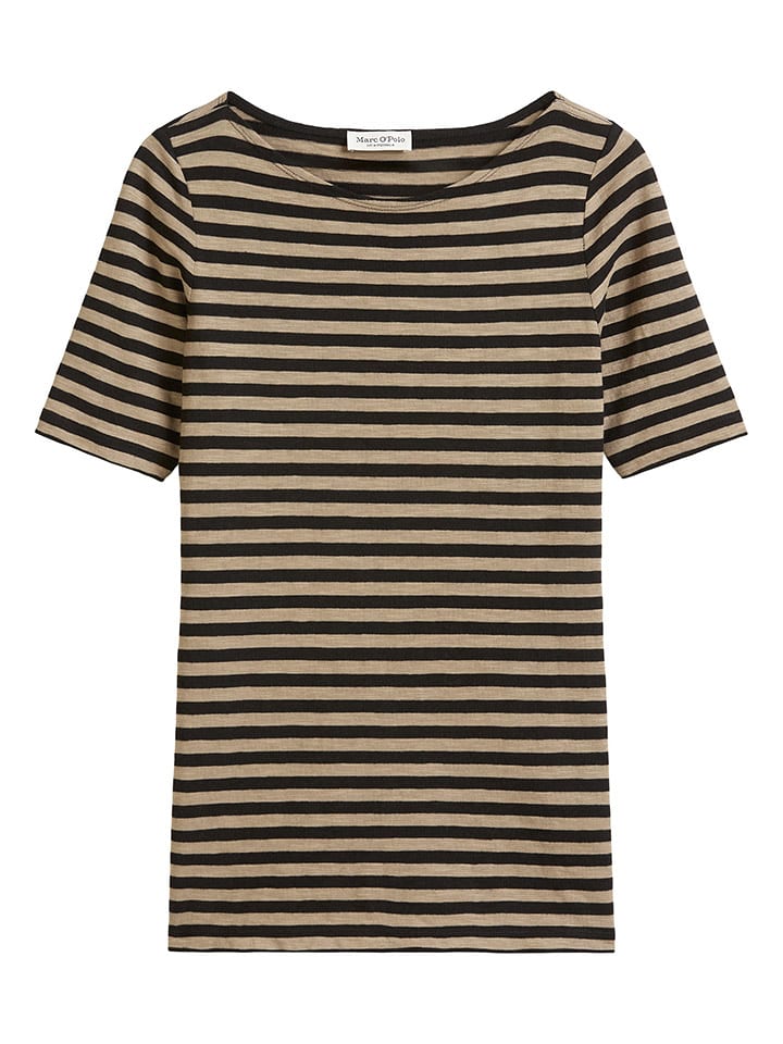 Marc O´Polo Koszulka w kolorze jasnobrązowo-czarnym rozmiar: S