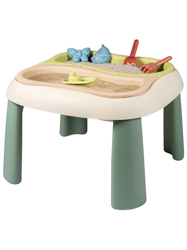 Smoby Stół w kolorze beżowo-zielonym do zabawy piaskiem i wodą - 18 m+ rozmiar: onesize