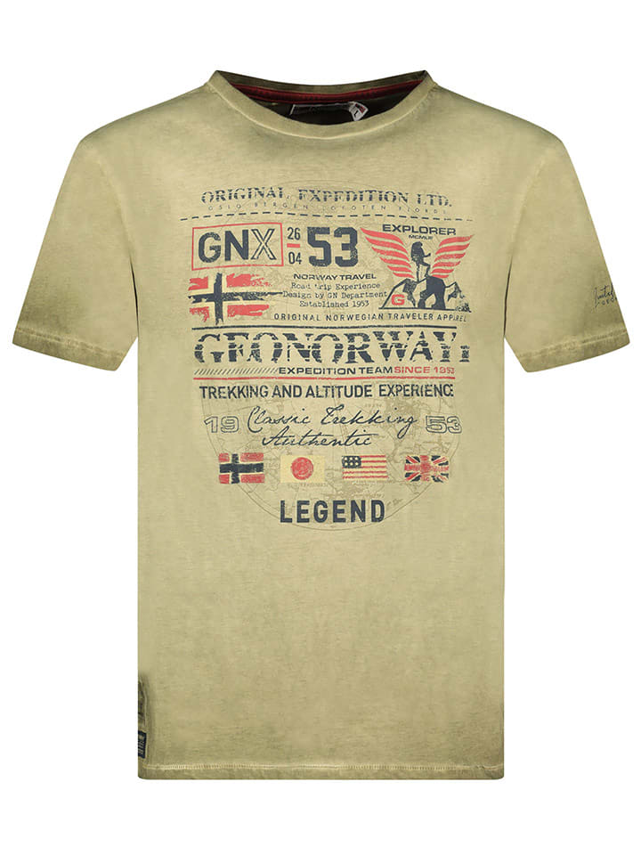 Geographical Norway Koszulka "Jorick" w kolorze khaki rozmiar: XXL