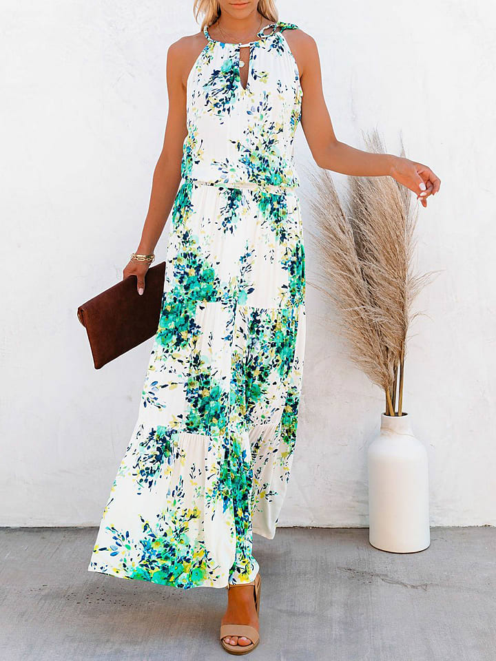 Milan Kiss Sukienka w kolorze biało-zielono-żółtym rozmiar: XL