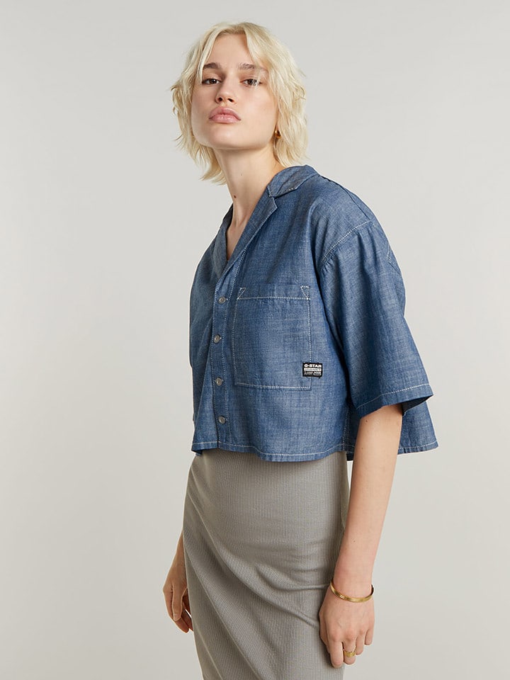 G-Star Bluzka dżinsowa w kolorze niebieskim rozmiar: M