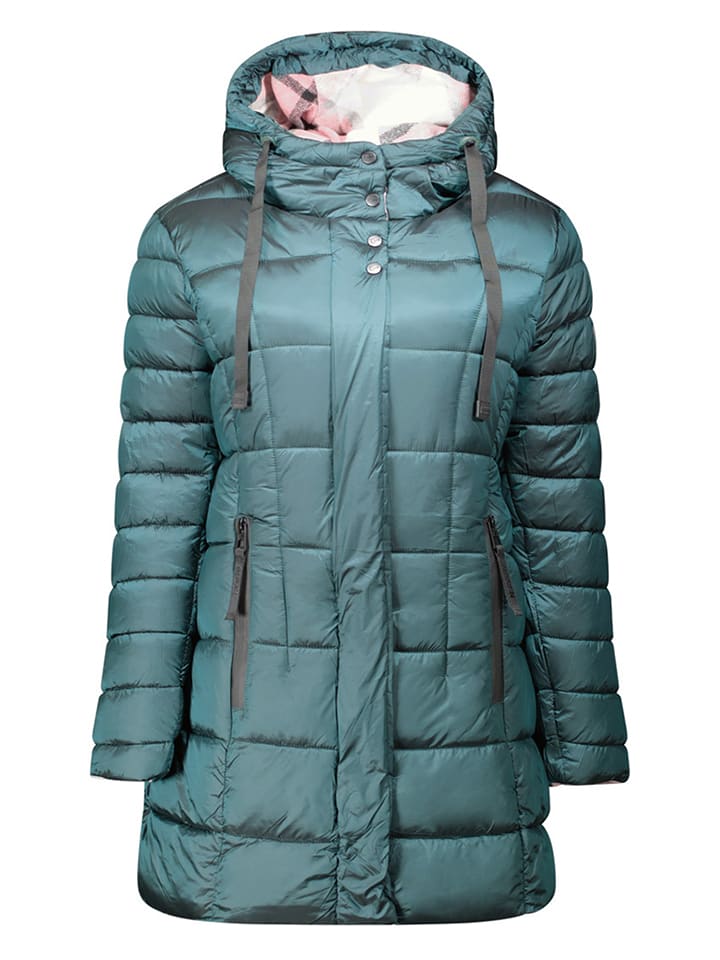 Geographical Norway Płaszcz pikowany "Bulli" w kolorze zielonym rozmiar: S