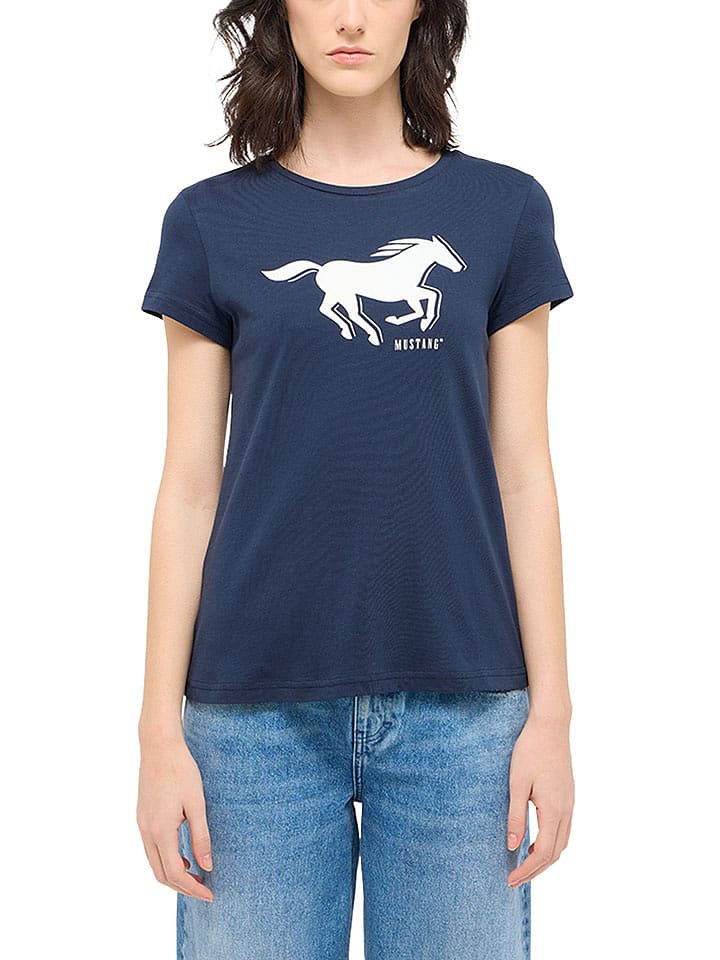 Mustang Koszulka w kolorze granatowym rozmiar: M