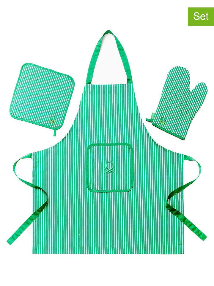 Benetton 3-częściowy zestaw w kolorze zielonym rozmiar: onesize