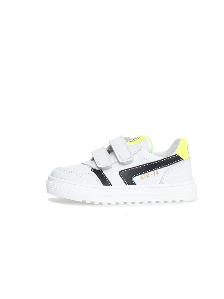 Naturino Skórzane sneakersy "Ceonia" w kolorze biało-żółto-czarnym rozmiar: 27