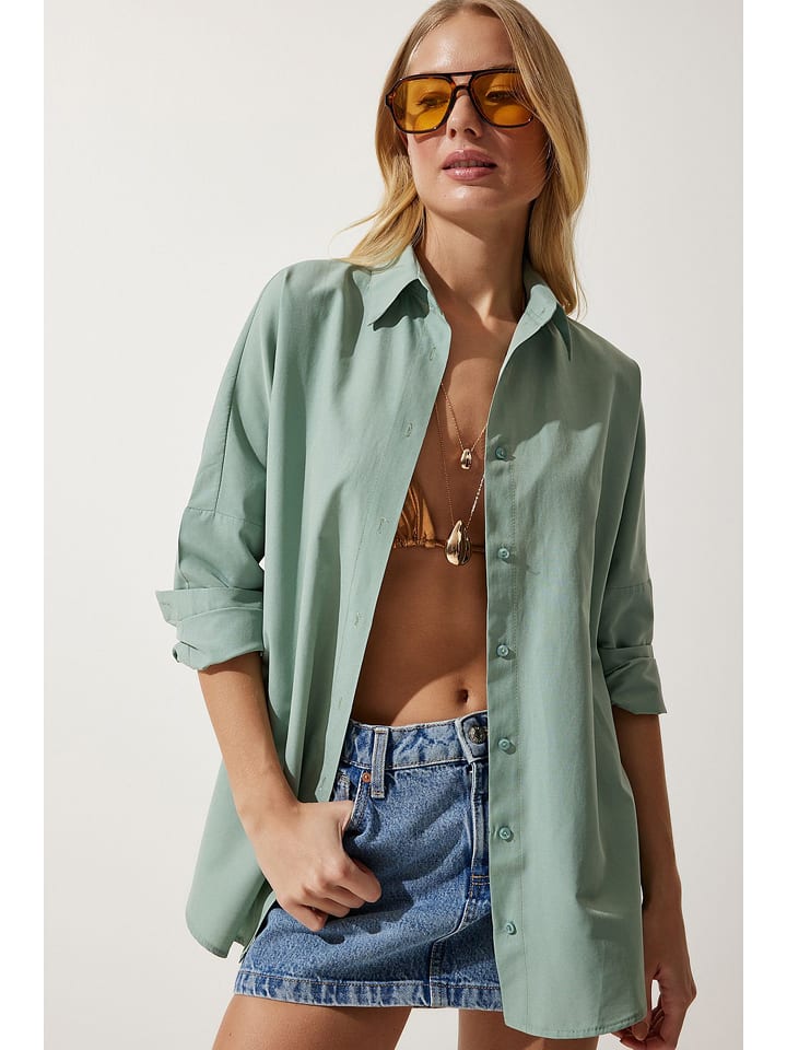 Happiness Istanbul Koszula w kolorze zielonym rozmiar: 42