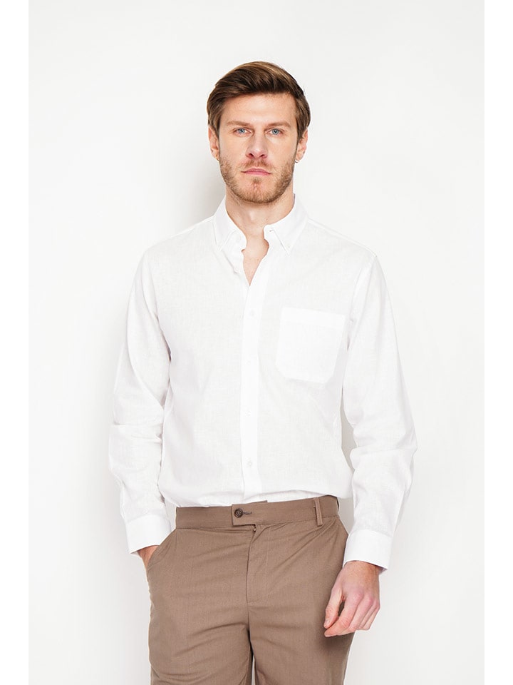 Secret du Lin Lniana koszula w kolorze białym rozmiar: 54