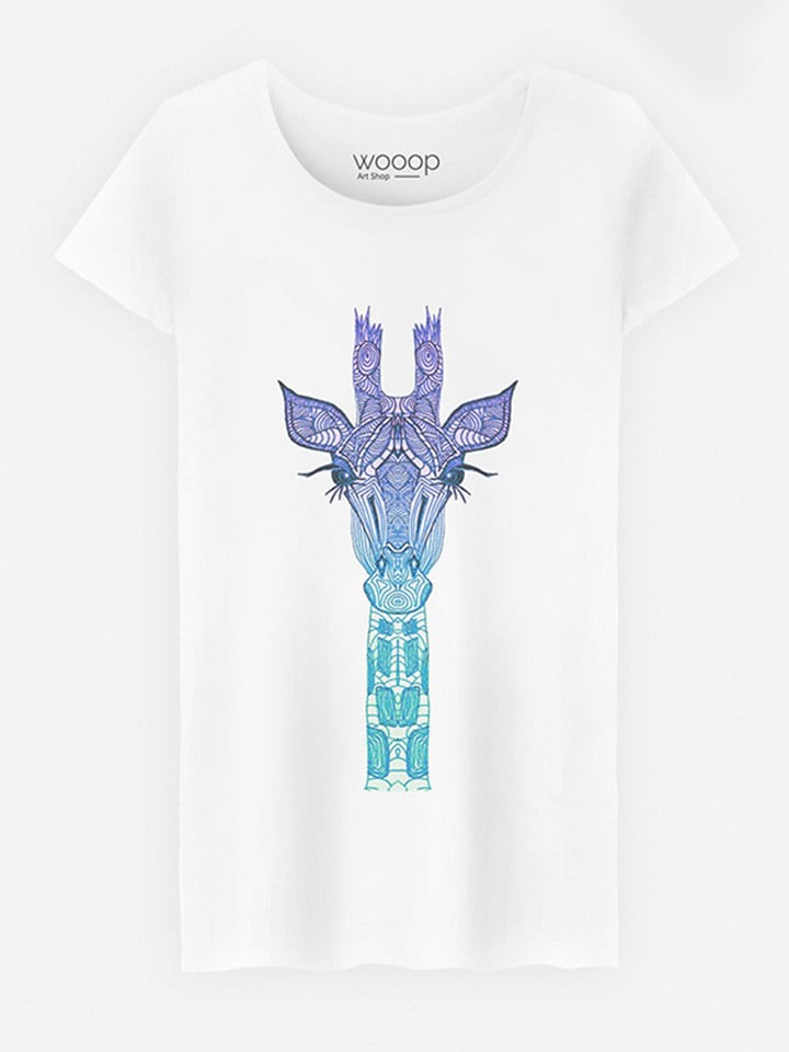 WOOOP Koszulka "Giraffe Mint" w kolorze białym rozmiar: M