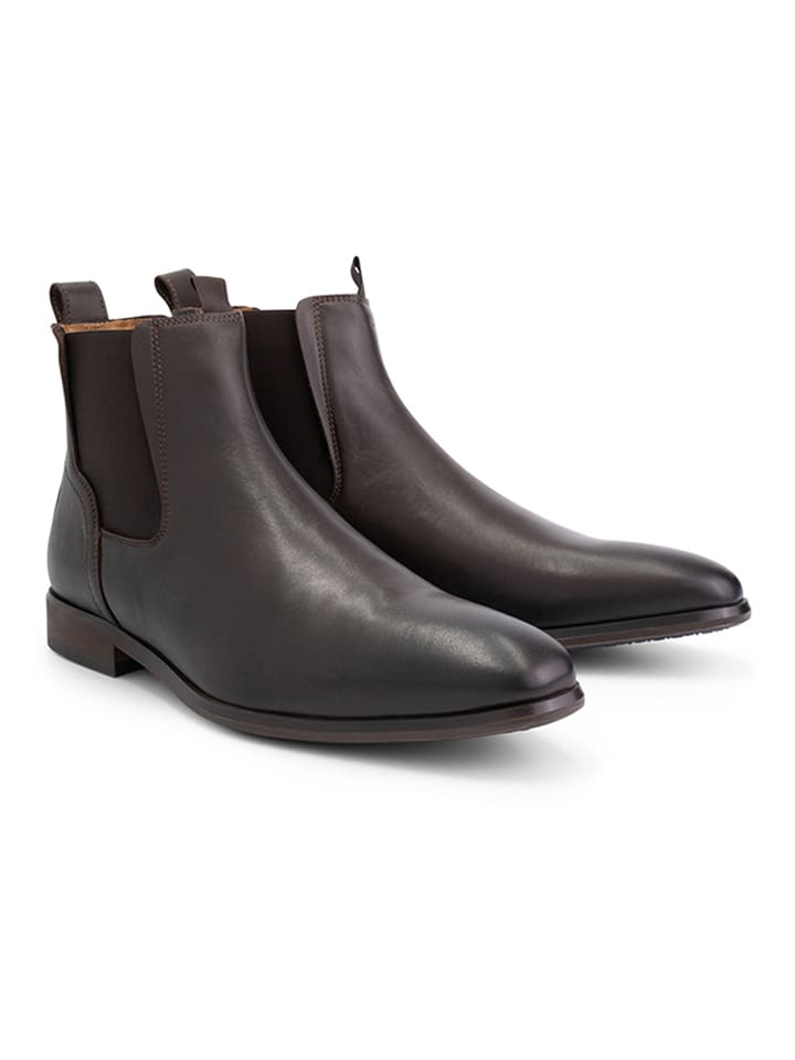 DENBROECK Skórzane sztyblety "Stone St." w kolorze ciemnobrązowym rozmiar: 43