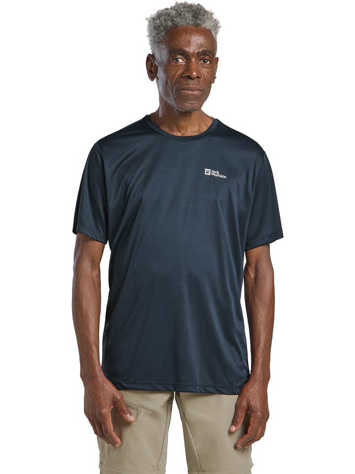 Jack Wolfskin Koszulka funkcyjna "Tech T" w kolorze granatowym rozmiar: S