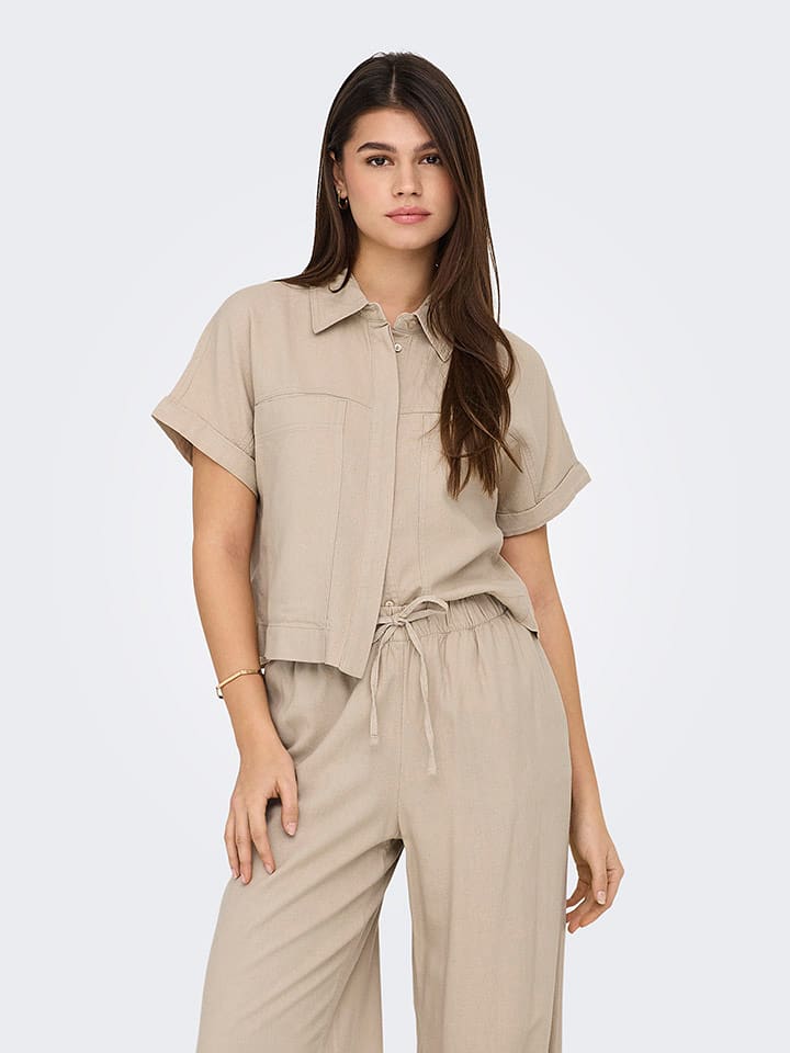 ONLY Bluzka w kolorze beżowym rozmiar: XL