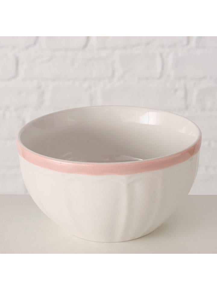 Boltze Miska "Juna" w kolorze biało-jasnoróżowym na musli - Ø 14 cm rozmiar: onesize