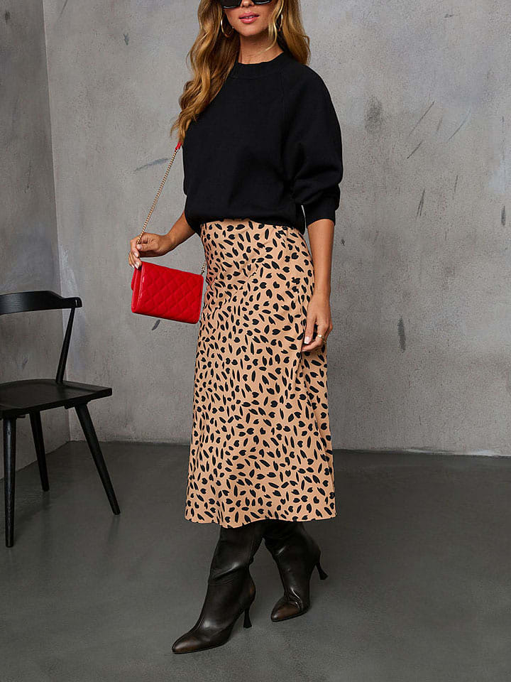 Milan Kiss Spódnica w kolorze jasnobrązowo-czarnym rozmiar: L