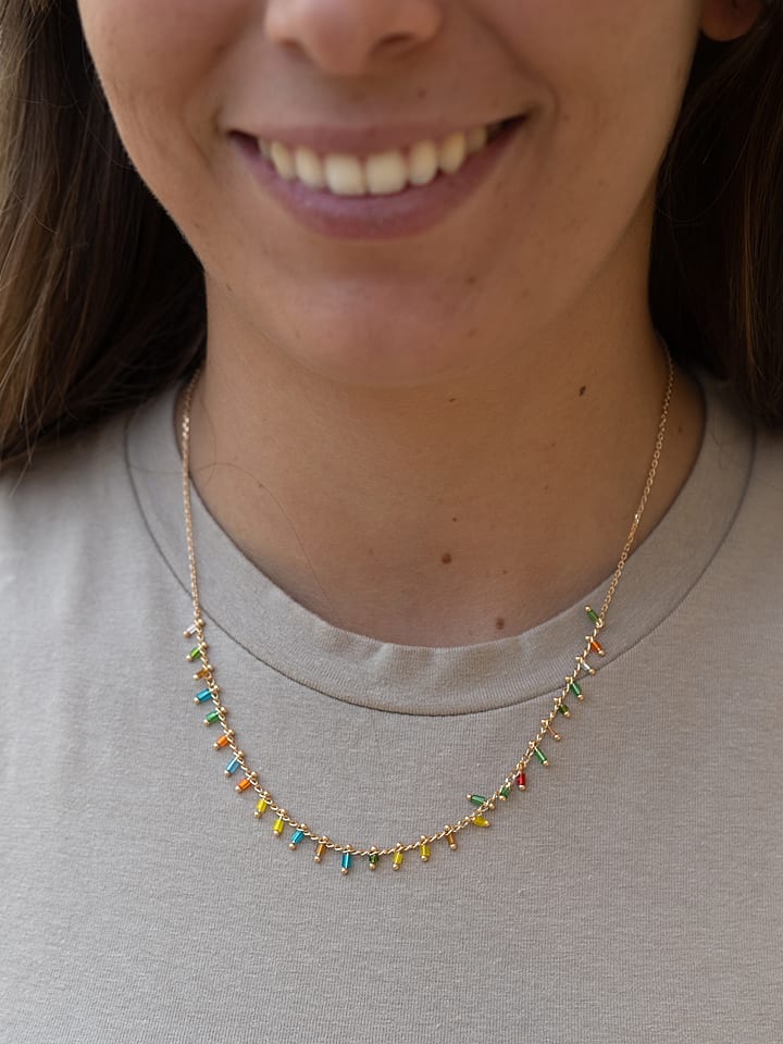 Saint Roman Pozłacany naszyjnik z kryształami - dł. 45 cm rozmiar: onesize