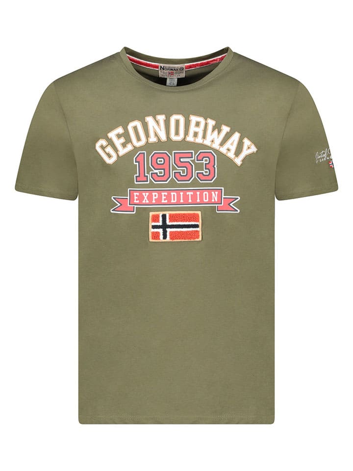 Geographical Norway Koszulka "Jollegio" w kolorze khaki rozmiar: 128