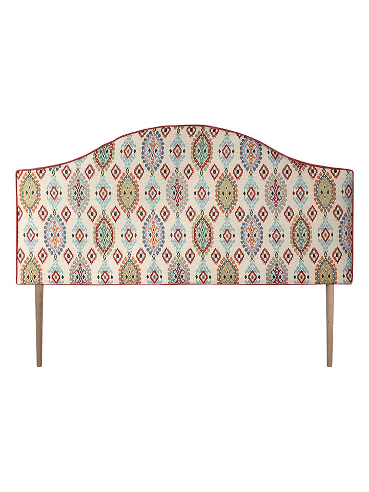 Madre Selva Zagłówek łóżka "Litz" w kolorze kremowo-czerwono-błękitnym - 150 x 110 cm rozmiar: onesize