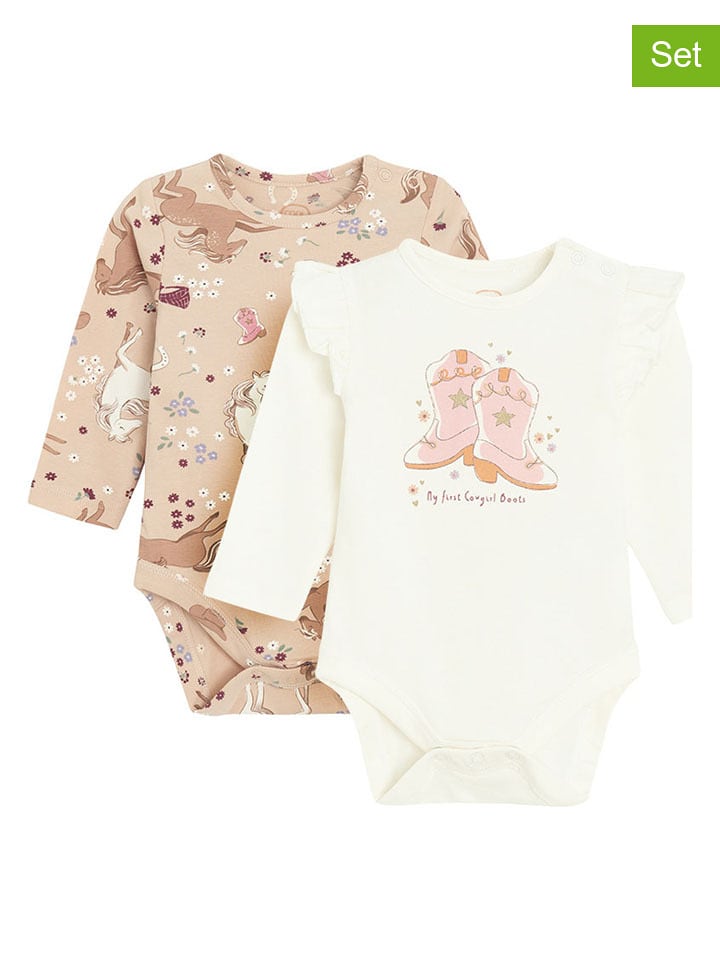 COOL CLUB Body (2 szt.) w kolorze białym i jasnoróżowym rozmiar: 86