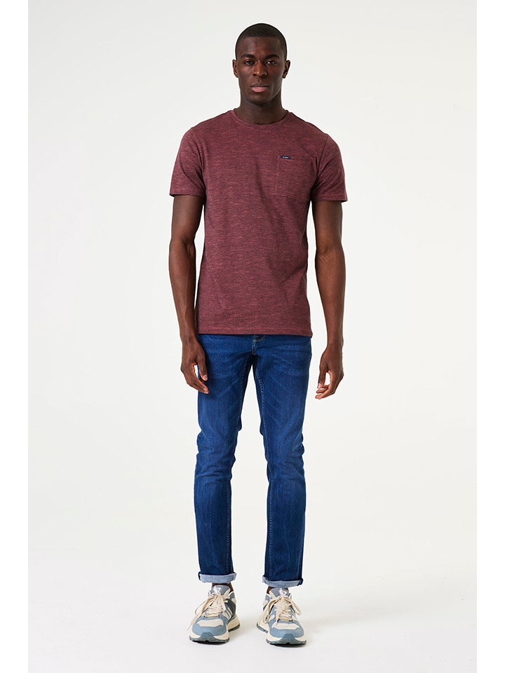 Garcia Koszulka w kolorze ciemnoczerwono-antracytowym rozmiar: 3XL