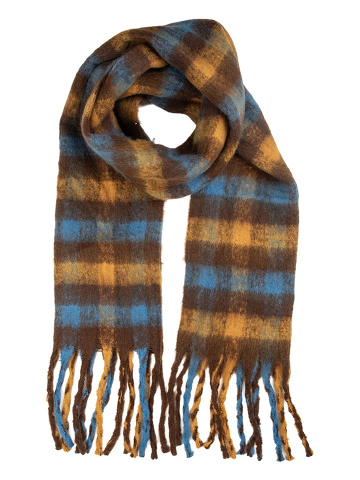 Clayre & Eef Szal w kolorze błękitno-żółtym- 190 x 38 cm rozmiar: onesize