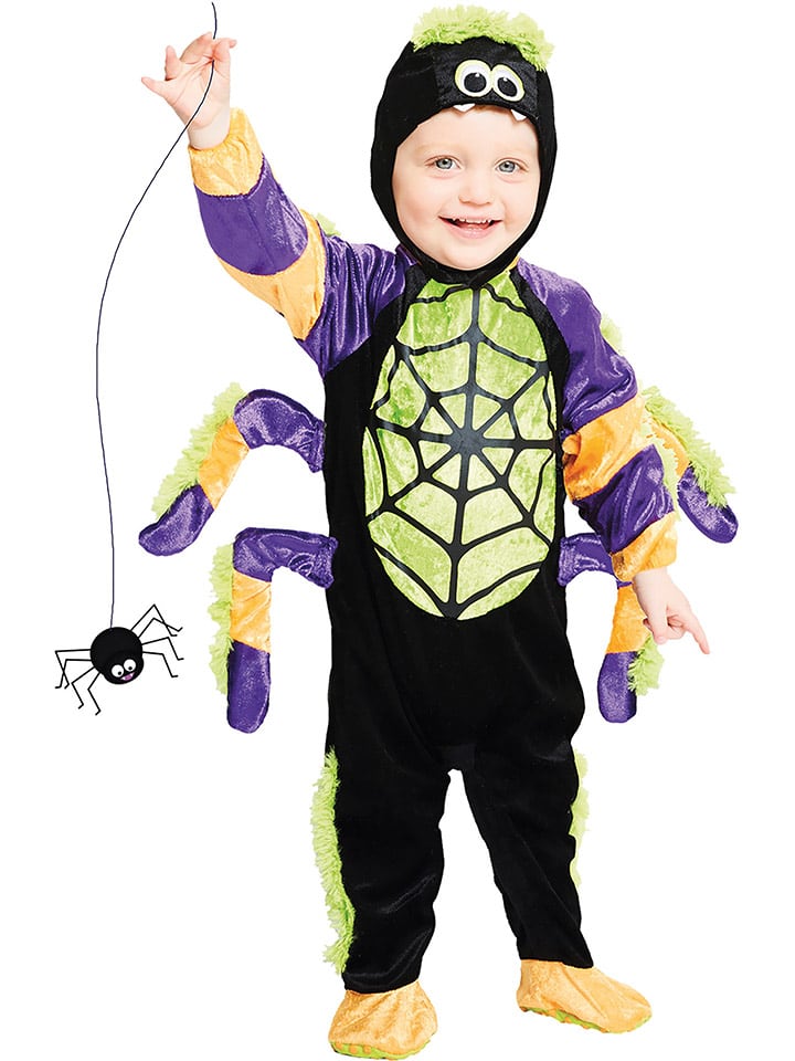 Carnival Party 2-częściowy kostium "Little Spider" w kolorze czarno-fioletowo-żółtym rozmiar: 104/110