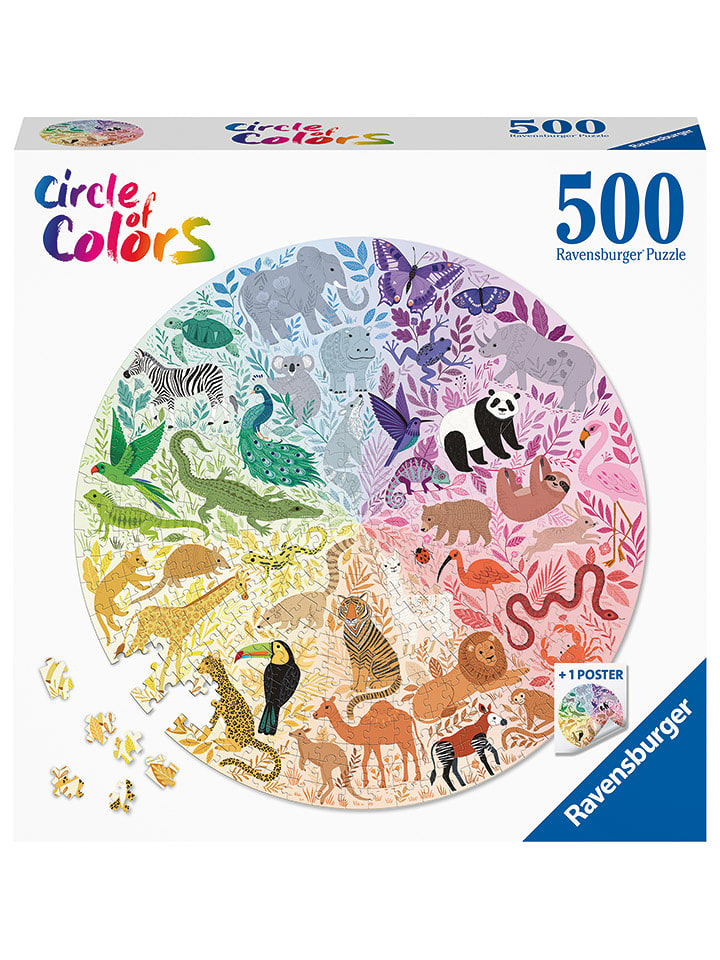 Ravensburger 500-częściowe puzzle "Circle of Colors - Animals" - 12+ rozmiar: onesize