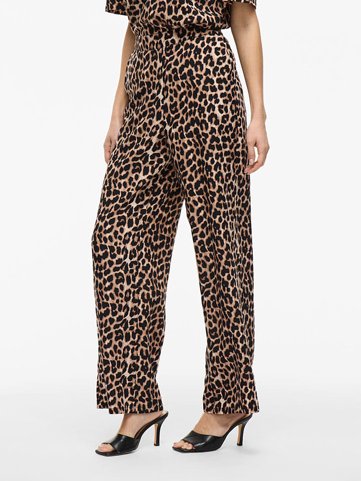 Vila Spodnie "Liopana" w kolorze brązowo-beżowym rozmiar: 40