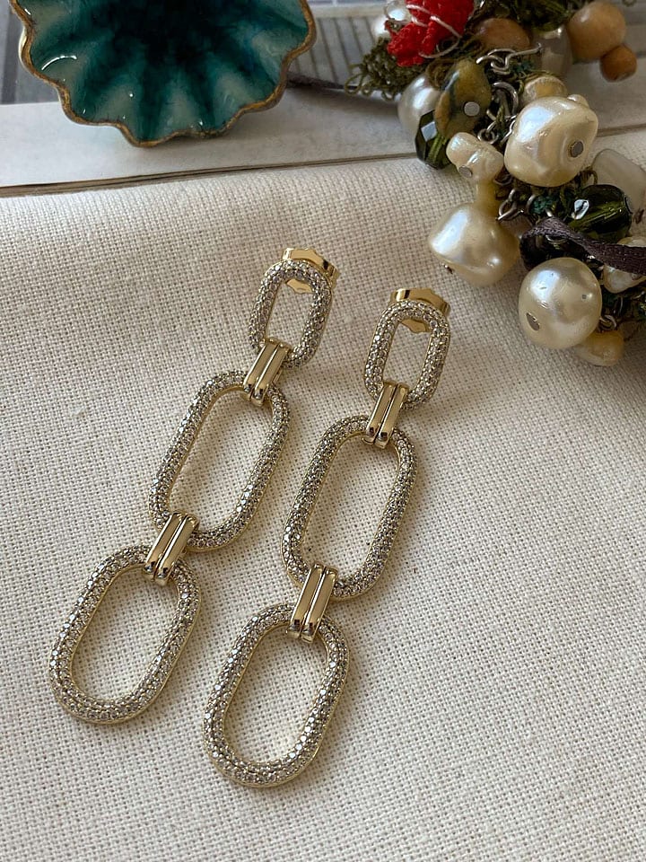 Luseera Pozłacane kolczyki-wkrętki z cyrkoniami rozmiar: onesize