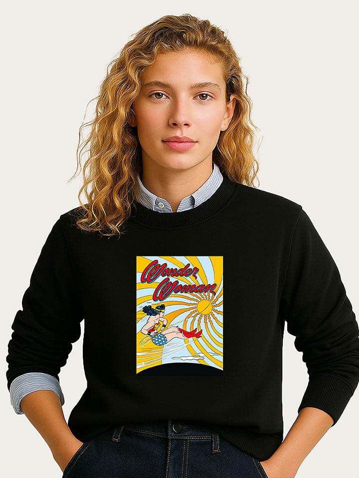WOOOP Bluza "Wonder Woman Flying" w kolorze czarnym rozmiar: XL
