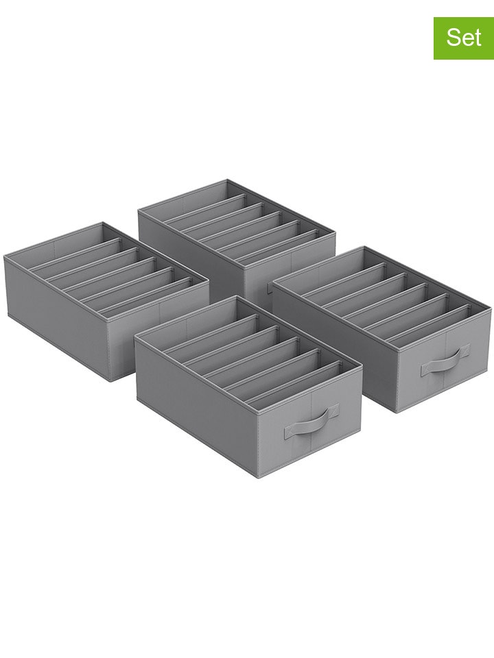 SONGMICS Organizery (4 szt.) w kolorze szarym do szuflady - 30 x 17 x 42 cm rozmiar: onesize
