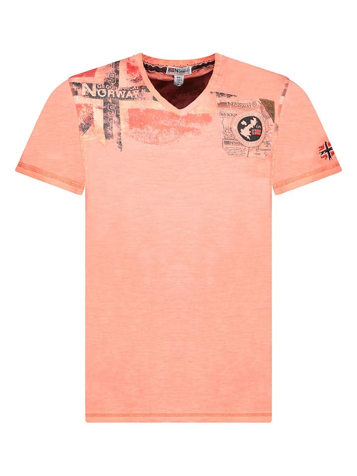 Geographical Norway Koszulka "Jamo" w kolorze koralowym rozmiar: S