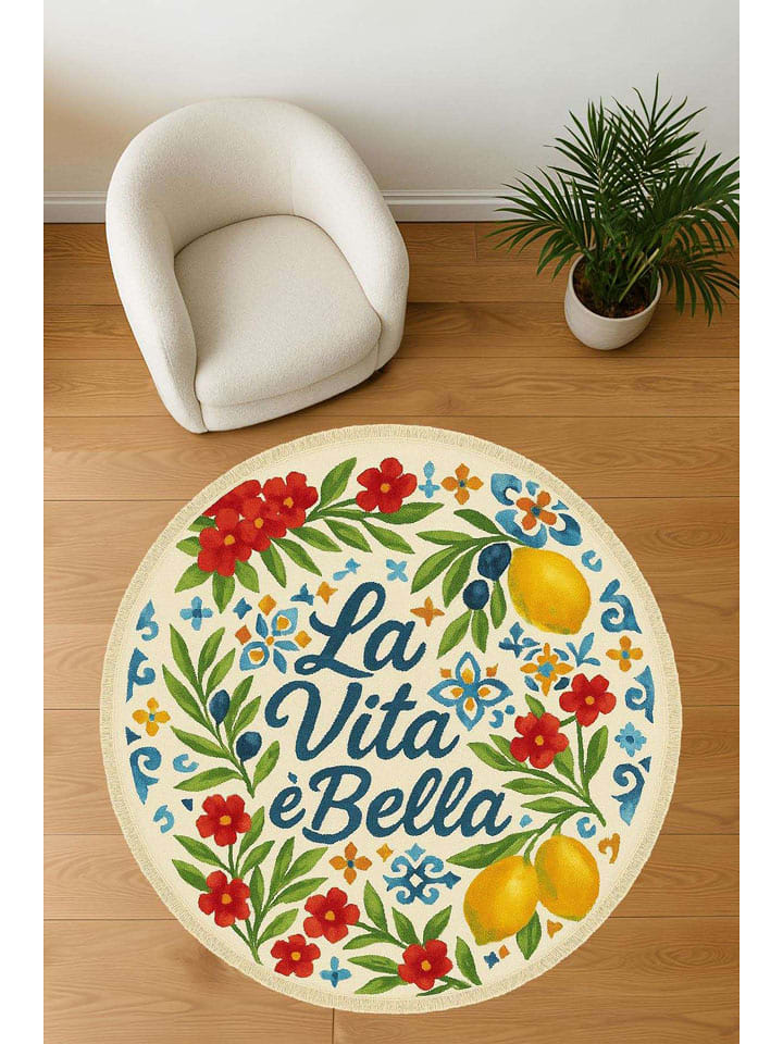 Conceptum Hypnose Dywan bawełniany "258" w kolorze beżowym ze wzorem rozmiar: 80x80 cm