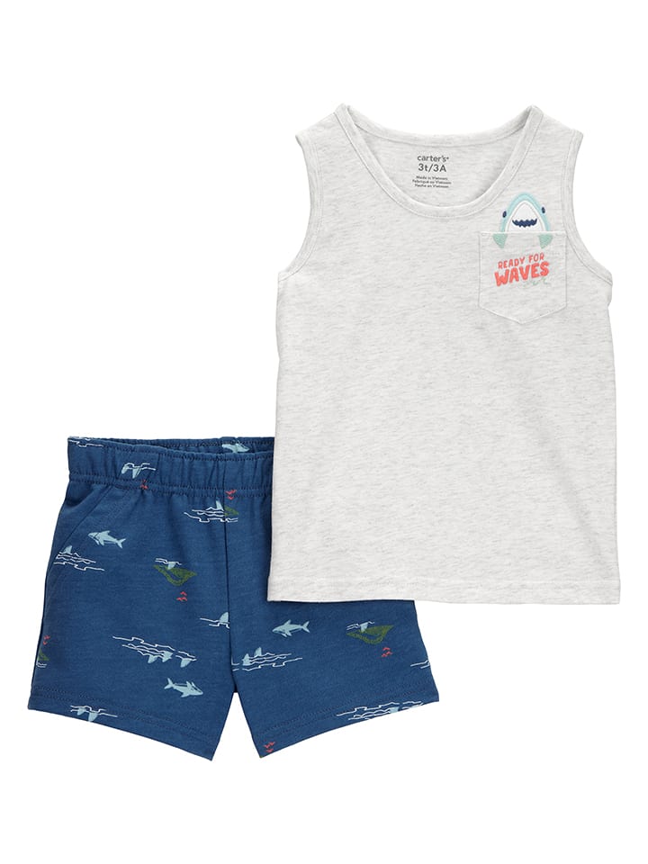 carter's 2-częściowy zestaw w kolorze biało-niebieskim rozmiar: 98