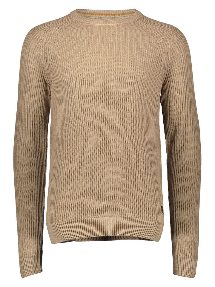 Jack & Jones Sweter "Pannel" w kolorze jasnobrązowym rozmiar: XL