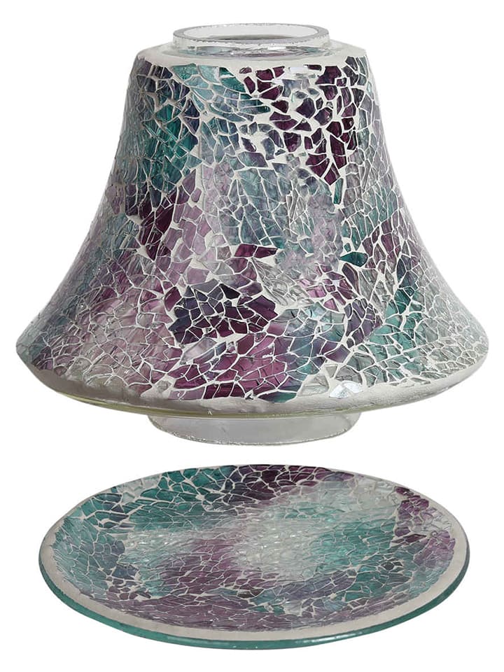 Woodbridge Klosz "Teal Crackle" ze wzorem do świec - wys. 16 x Ø 16 cm rozmiar: onesize