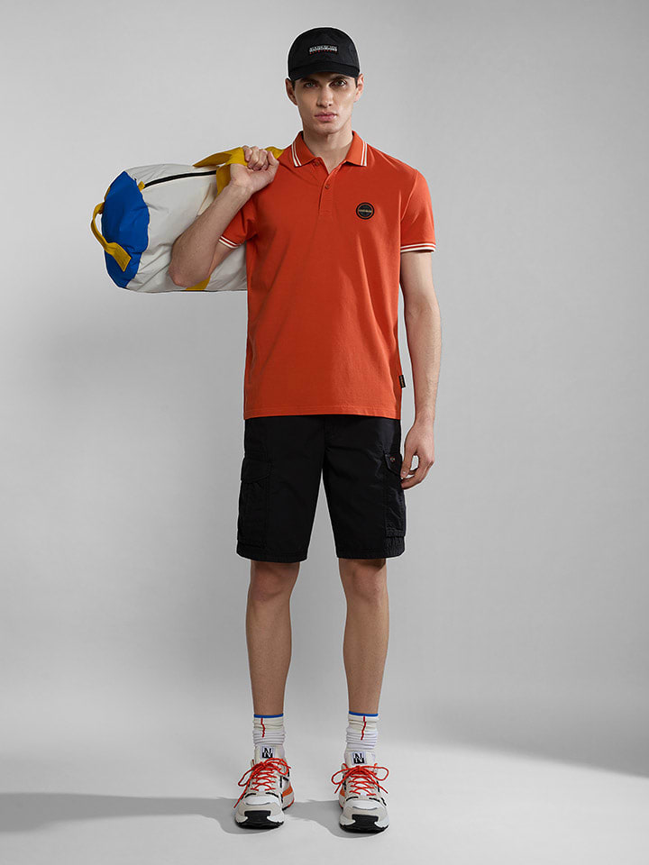 Napapijri Koszulka polo "Macas" w kolorze pomarańczowym rozmiar: S