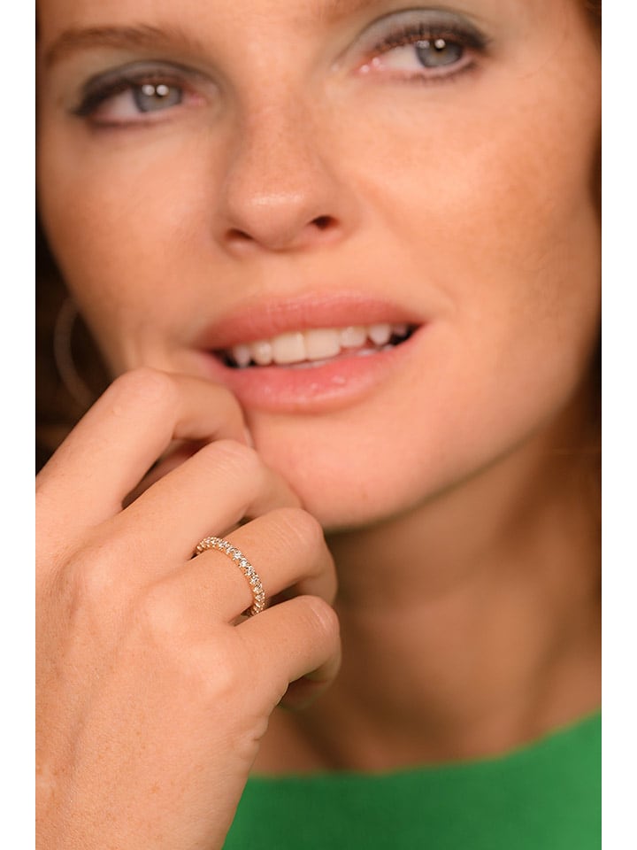 DIAMANTA Złoty pierścionek "Mon tour complet" z diamentami rozmiar: 54