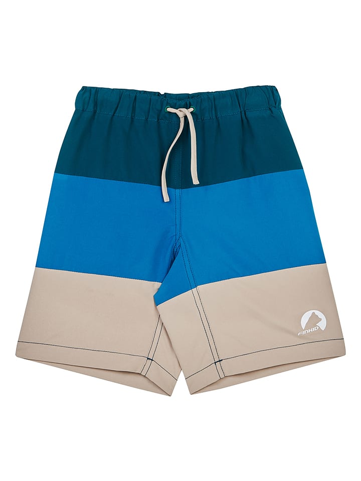 finkid Szorty kąpielowe "Uimari" w kolorze niebiesko-beżowym rozmiar: 90/100