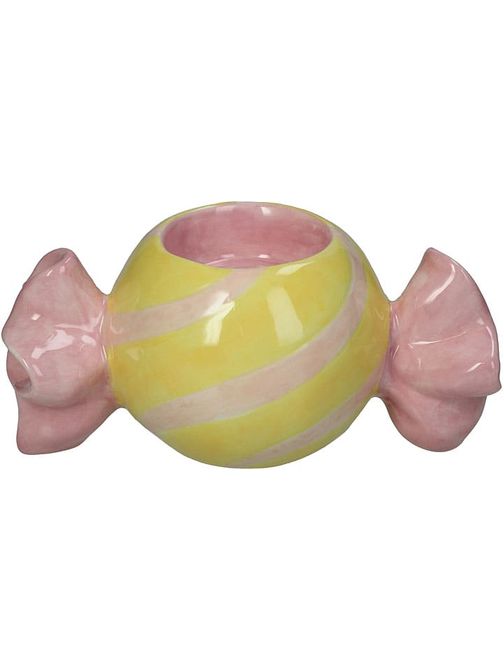 Kersten Świecznik "Candy" w kolorze jasnoróżowo-żółtym - 15 x 9 x 7 cm rozmiar: onesize