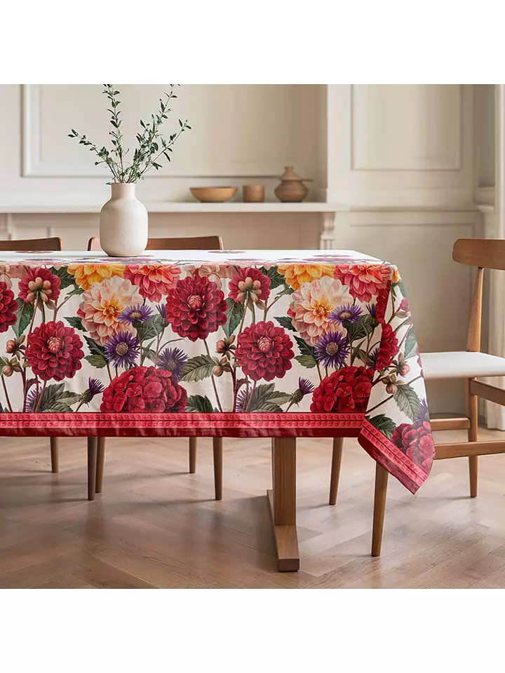 Mint Rugs Obrus "Floral And Tropical Darlin" w kolorze biało-czerwonym rozmiar: 155x200 cm