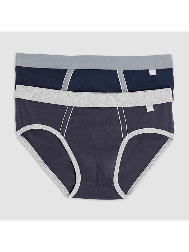 COTONELLA Slipy (2 pary) w kolorze granatowo-szarym rozmiar: XL